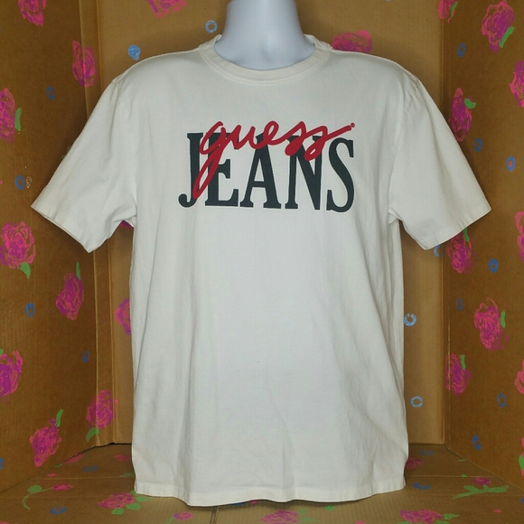Vintage GUESS JEANS White T Shirt Size Small - Picture 11 of 12